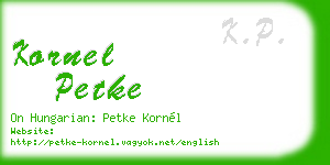 kornel petke business card